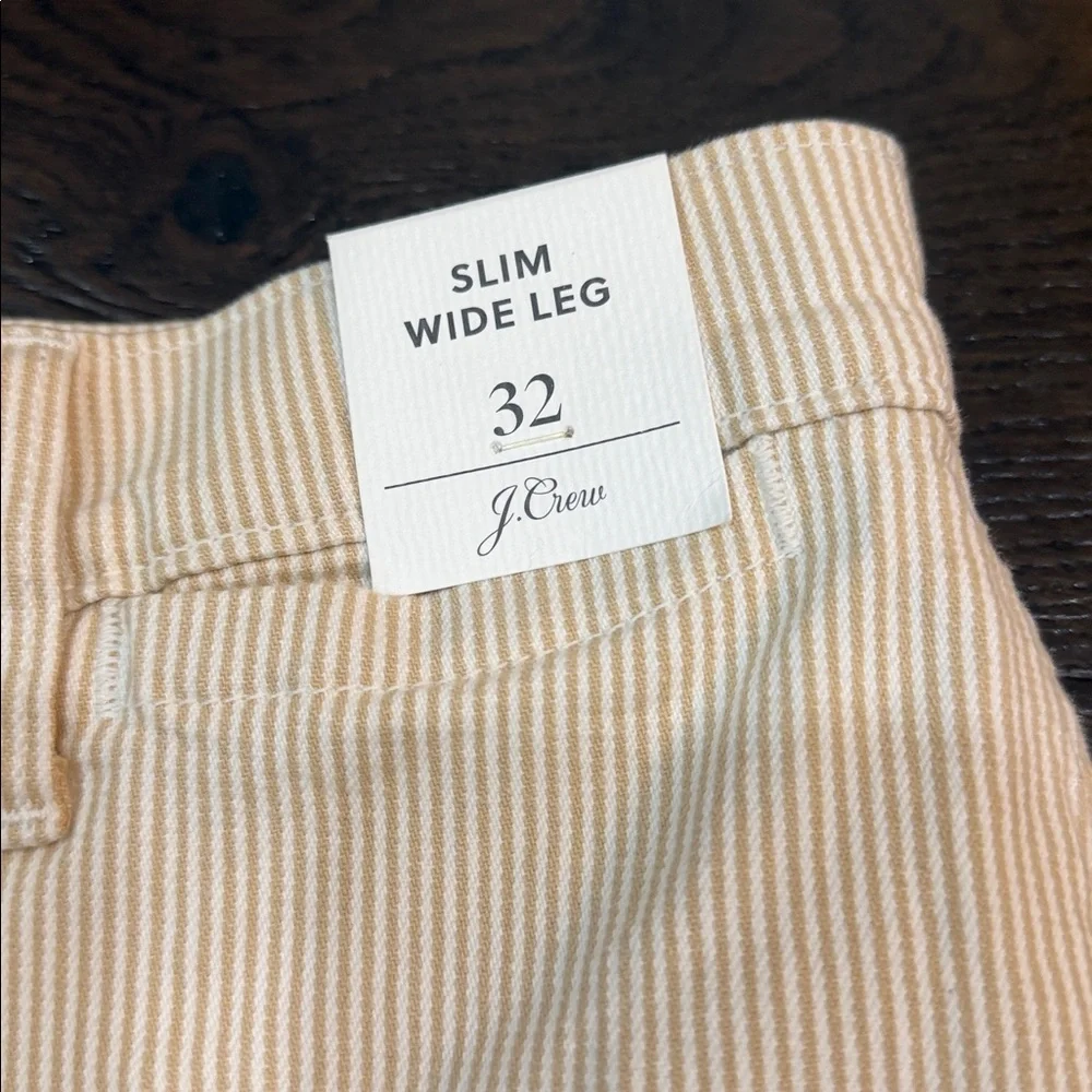 NWT - J. Crew Slim wide-leg jean in khaki stripe - Size 32
